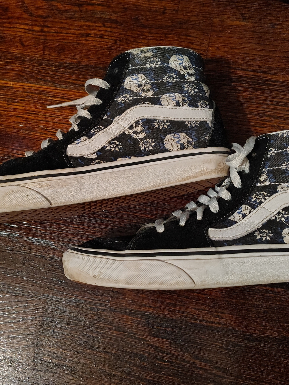 Vans Sk8-Hi Black Floral Skull High-Top Sneakers